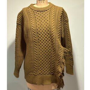 Warm olive green sweater with beautiful texture and detail